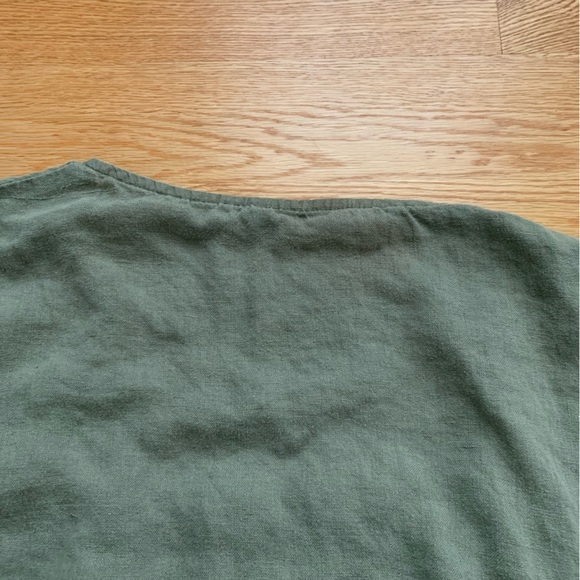 Linenfox Mimosa Wrap Dress in Pine Green - Picture 5 of 5